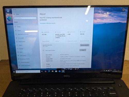 Dell xps 9560 - 15, i7-7700hq