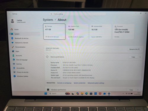 Dell xps 9315 - 13, i7-1250u